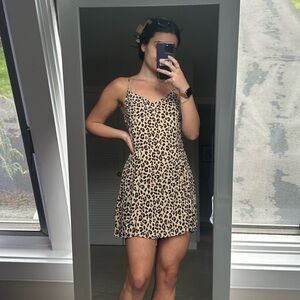 Cheetah print slip dress.